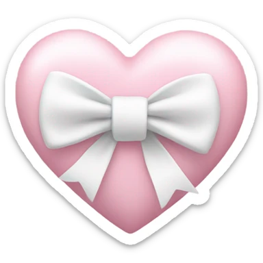 Pastel pink heart with white bow sticker