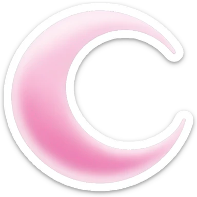 pink crescent moon sticker