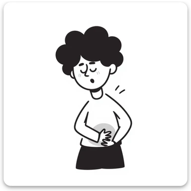 a person with stomach ache sticker