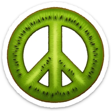 Peace sign hand emoji but its kiwi skin sticker