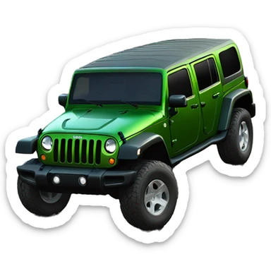 Realistic jeep wrangler 4door green  sticker
