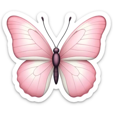 White butterfly light pink sticker