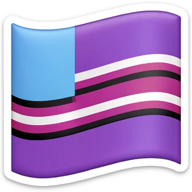 Flag with purple, blue, red and black lines  sticker