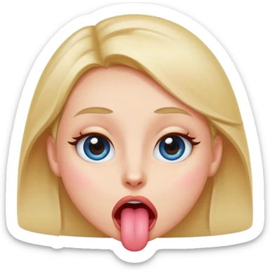 a blushing face with a tongue out and eyes rolling sticker