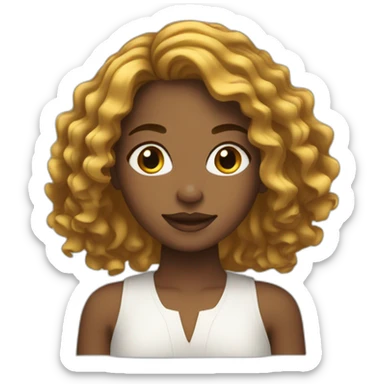 guyanese girl with highlighted wavy hair sticker