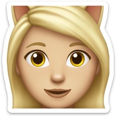 blonde cat women sticker