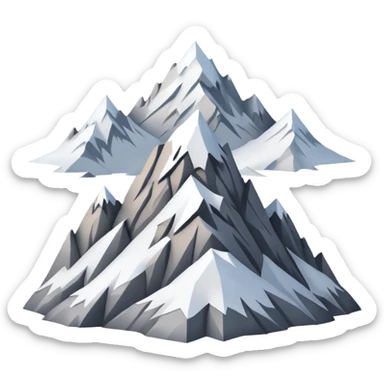 mountain with lots of visible snow, light colors, simple sticker