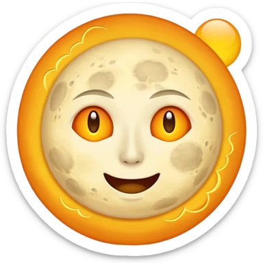 moon in front of the sun (in an eclipse) with classic emoji tear sticker