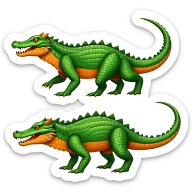 Crocodile-Bobcat-Fakémon-hybrid-creature with a long muzzle, full body sticker