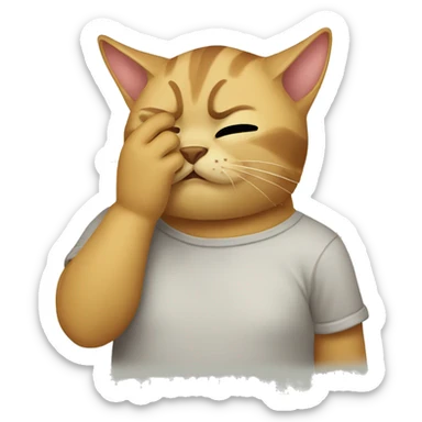Cat doing facepalm sticker