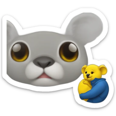 CAC jaune sur la tête de Macron qui a un corps de koala sticker