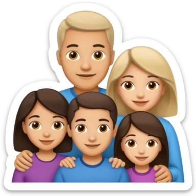 Light skin Hispanic family of 6 mom, dad, two 20 yr old daughters, 20 year old son, and 10 year old daughter sticker