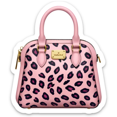 Pink leopard bag sticker