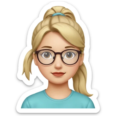 Ponytail Girl with Glasses sticker