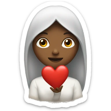 Juliet holds a heart in her hand sticker