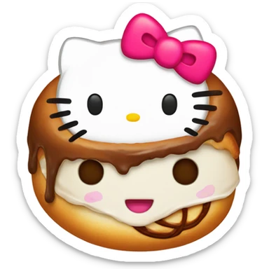 Hello kitty with cinnamon roll sticker