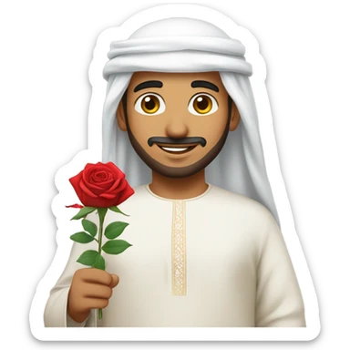 emirati guy holding a rose sticker