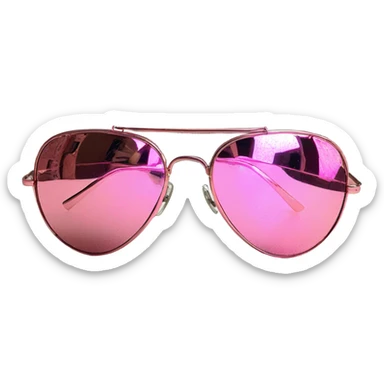 Mirrored pink aviator sunglasses sticker