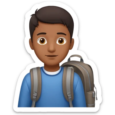 Indian male student, brown skin, dark hair sticker