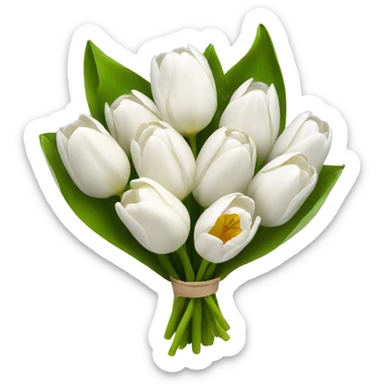 white tulip bouquet  sticker