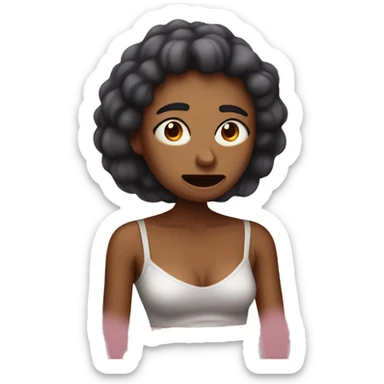 Woman with period cramps sticker