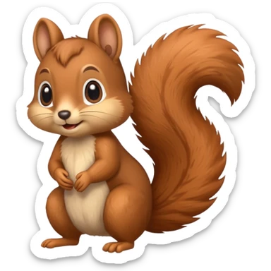 A cute little squirrel, full body.  sticker