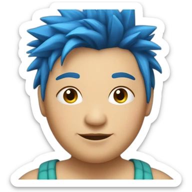 Older fat lesbian Chilean very short spiky bright blue hair sticker