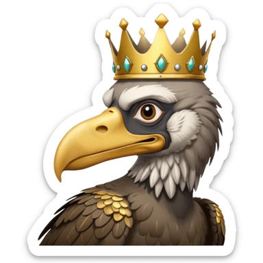 old vulture wearing crown  sticker