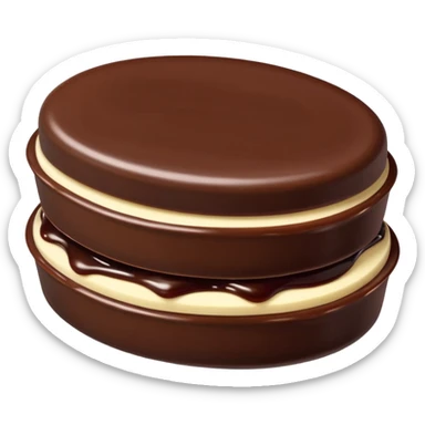 Chocolate covered Baltic curd snack with jam sticker