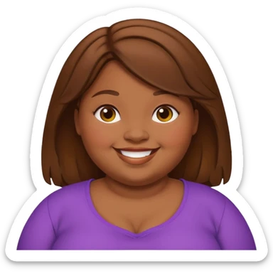 a fat girl brown hair sticker