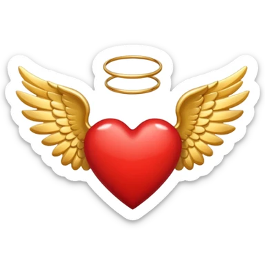 heart with angel wings sticker