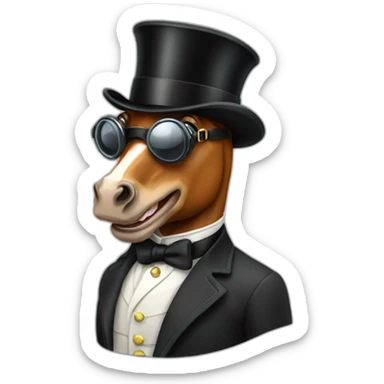 horse racing jockey with a monocle sticker