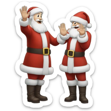 Full height Actively gesturing with hands pale skin Santa Claus sticker
