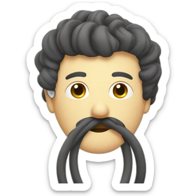 A moustache in the rubber hose animation style sticker