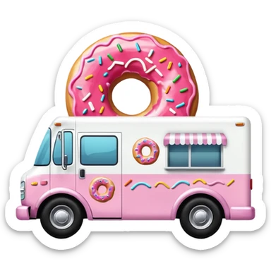 big donut truck with donut decals, frosting decals and sprinkle decals sticker