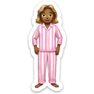 pink and white striped pajamas sticker