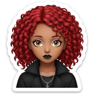 goth girl red hair cacheado médio pele parda sticker