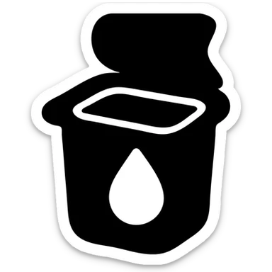 A sauce in a fast food packaging with a red background sticker