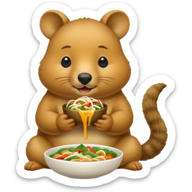 quokka eating vietnamese food sticker