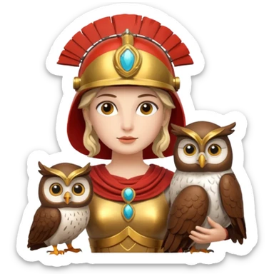 Minerva is the Roman goddess of wisdom, strategic warfare, commerce, and the arts, and is considered one of the most important Roman deities alongside Jupiter and Juno, forming the Capitoline Triad.  sticker
