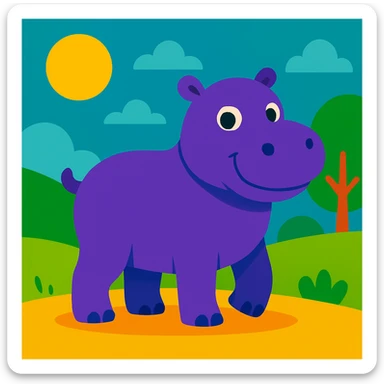 Hippo sticker