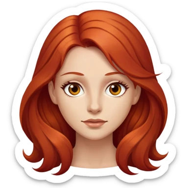 Ruiva cabelo longo de olhos castanhos sticker