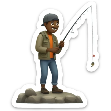 Man fishing  sticker