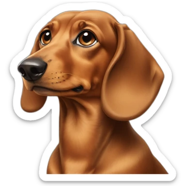 Dog head reality dachshund Looks to the left side 180 Degrees sticker