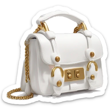 miu miu Arcadie leather mini-bag white  sticker