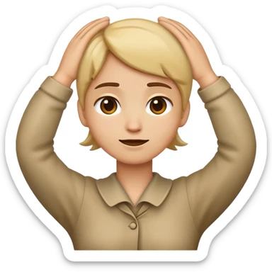 Emoji with hand covering neck across sticker