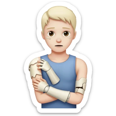 Arm snapped in hald sticker