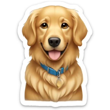 Golden retriever with sandy colored hair named Ricky  sticker