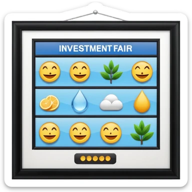 À stand in an investment fair sticker