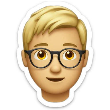 A-boy-with-circle-shaped-eyeglasses sticker